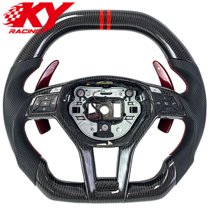 Volante deportivo de carreras de fibra de carbono personalizado con levas de cambio para Mercedes Benz C63 W205 W204 AMG GT 63 2013-2018 - Product Image 1
