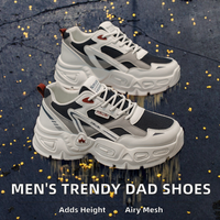 Chaussures de sport décontractées pour hommes, tendance, polyvalentes, à semelle épaisse, augmentant la taille, style papa, nouvelle collection automne, respirantes, en maille, semelle intérieure en EVA