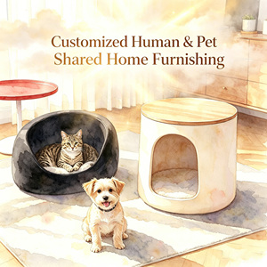 Cama para Mascotas Multiusos Personalizada, Otomana de Almacenamiento, Cueva Lavable para Perros y Gatos, Mueble Resistente con Reposapiés para Sala de Estar, Dormitorio y Mascotas Pequeñas - Product Image 1