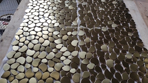 Thiết kế hiện đại Pebble Shape Bạc 304 thép không gỉ gương vàng Gạch Mosaic cho nhà bếp phòng tắm - Product Image 6