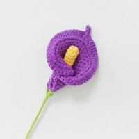 Handgestrickter Calla-Lilien Künstlicher Blumenstrauß Valentinstag-Geschenk Erntedank-Souvenir Häkelgarn Heimdekoration