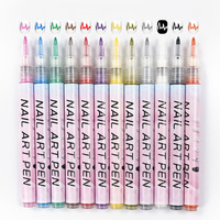Stylos à ongles en PVC 12 couleurs, pointe 0,5 mm/0,7 mm, pour la décoration des ongles, outils de dessin pour usage quotidien, lot individuel