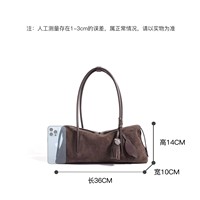 Tas Selempang Wanita Kulit Suede Minimalis 2026, Tas Tangan Santai dengan Rumbai