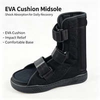 Orthèse cheville-pied en velours rembourrée en mousse avec 3 supports en acier pour stabilisation du pied tombant, rééducation des fractures métatarsiennes et valgus