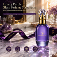Flacon de parfum en verre royal de luxe 100 ml avec boîte, fond épais, logo personnalisé, flacon de parfum rond vide avec bouchon de luxe