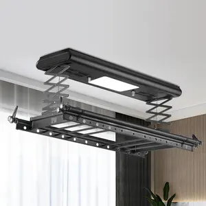 A basso prezzo retrattile elettrico porta lavanderia vestiti soffitto montato in metallo Smart stendino vestiti per Boutique