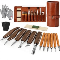 Houtsnijgereedschap 17-delige set met PU-opbergtas 6-delige snij- en 5 detailsnijmessen DIY Made in China