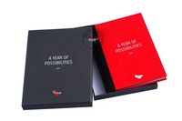 Carnet de notes A5 en cuir PU avec logo personnalisé, couverture rigide, pages lignées colorées, carnet de notes pour journal et reliure à coudre