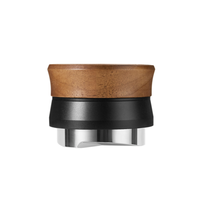 Distributeur de café à 3 lames avec couvercle en bois massif, niveleur de poudre d'espresso par gravité, outil de barista 51mm 53mm 58mm