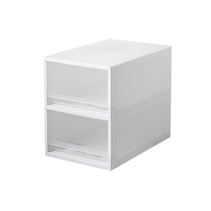 Stackable Plastic Storage Drawers With Transparent Front For Clothing Shoe Toy Organizer Easy To Clean Rectangle Standing Type - Product Image 3