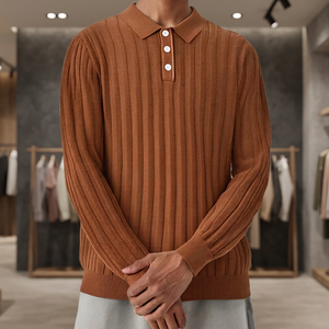Pull-over en viscose/polyester de haute qualité, de marque, anti-rides, pour homme, style rétro américain, décontracté et professionnel, pour l'hiver - Product Image 3