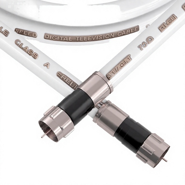 1.8m RG6 Coaxial Cable White 75 Ohm F Connector Double Female Coupler Low Loss High-Speed HD TV Satellite Dish Extension Cord