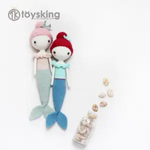 Handgemaakte Gehaakte Boutique Baby Speelgoed Mermaid Ontwerp Gevuld Zacht Speelgoed Met Amigurumi Stijl Voor Verkoop