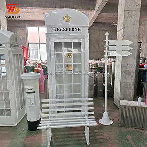 웨딩 화이트 전화 부스, 오디오 게스트북 전화, 런던 전화 부스, 웨딩 이벤트 장식용 - Product Image 3