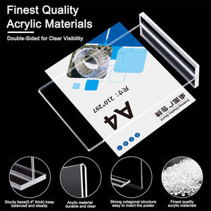 Expositor <span class=keywords><strong>de</strong></span> mesa <span class=keywords><strong>de</strong></span> acrílico A4 <span class=keywords><strong>de</strong></span> fábrica, tarjetero extraíble A6, letrero <span class=keywords><strong>de</strong></span> mesa, etiqueta <span class=keywords><strong>de</strong></span> precio publicitaria, soporte <span class=keywords><strong>de</strong></span> exhibición <span class=keywords><strong>de</strong></span> alta gama tipo T A5 - Product Image 3
