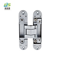 Engsel Tersembunyi Modern dari Paduan Seng 180 Derajat, Soft Close, Heavy Duty, Tak Terlihat untuk Pintu Kayu, Warna Hitam, Beban Maksimal 40kg