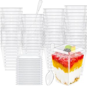Offre Spéciale – Petits Gobelets en Plastique PS Transparents de 150 ml (5 oz) avec Couvercle pour Crème Glacée, Gelée, Pudding et Mousse – Usage Unique - Product Image 2