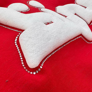 Impression de strass de haute qualité pour sweat-shirt personnalisé 360GSM lourd 100% coton col rond streetwear unisexe coupe régulière - Product Image 6