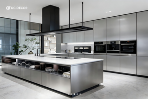 Isla <span class=keywords><strong>de</strong></span> Cocina Modular Moderna DC DECOR con Acabado Lacado, Construcción <span class=keywords><strong>de</strong></span> Madera Contrachapada, Encimera <span class=keywords><strong>de</strong></span> Mármol y Almacenamiento Integrado - Product Image 2