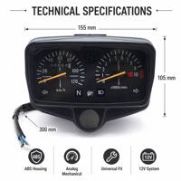 Alat Pengukur Kecepatan dan Putaran Mesin Sepeda Motor Mekanis Dual Dial 0-120km/jam 10k RPM Pengganti Panel Instrumen