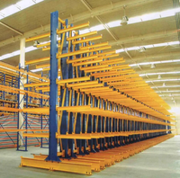 Étagères cantilever métalliques galvanisées réglables robustes à prix d'usine, étagères extérieures pour le stockage de tuyaux longs en entrepôt
