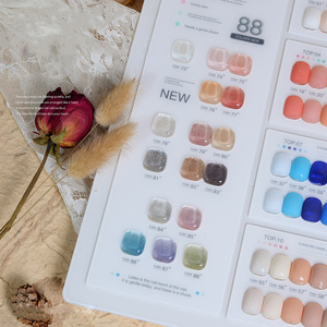 88 Color <strong>Korean</strong> White Brown Red Blue Purple Yellow Orange Pastel Gel <strong>Polish</strong> Collection Set with Base Top Coat - Product Image 4
