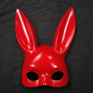 Vente chaude noir blanc <span class=keywords><strong>lapin</strong></span> de Pâques demi-masque drôle en plastique poisson d'avril <span class=keywords><strong>accessoire</strong></span> de fête pour Halloween Eve Costume - Product Image 5