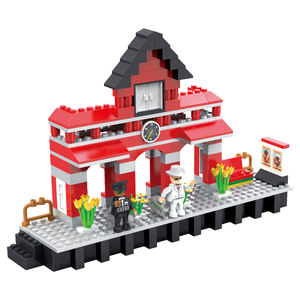 Modèle d'assemblage 3D <span class=keywords><strong>de</strong></span> la <span class=keywords><strong>gare</strong></span> COGO, série ville, blocs <span class=keywords><strong>de</strong></span> construction éducatifs pour enfants - Product Image 2