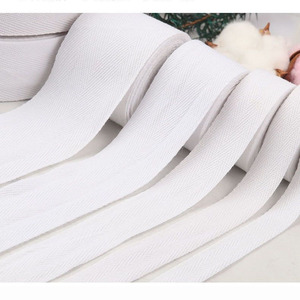 Ready Goods Bleached White 5CM 50Y Woven <strong>Cotton</strong> Herringbone Strap for Garment Accessories - Product Image 1