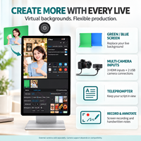 Station de travail de diffusion en direct sur ordinateur avec caméra, écran vertical, terminal de diffusion vidéo tout-en-un pour la vente en ligne
