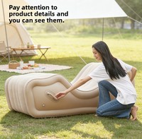 Canapé gonflable avec pompe intégrée, PVC floqué imperméable et portable pour le camping, la plage et les activités de plein air