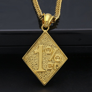 Nouveau collier pendentif plaqué or, bijoux hip-hop - Product Image 1