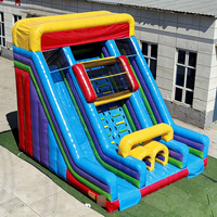 Pista de Obstáculos Inflable con Tobogán Integrado, Muro de Escalada, Múltiples Carriles, para Niños y Adultos, PVC Ecológico, Capacidad de 500 kg, Logotipo Personalizado