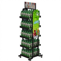 Présentoirs pliables en métal pour bouteilles de soda et de boissons - Présentoir autoportant pour boissons