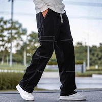 Vente en gros d'usine de nouveaux jeans à taille élastique européens et américains Jeans droits à poche latérale pour hommes