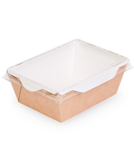 กล่องอาหารกระดาษคราฟท์ OSQ OpSalad 450 คุณภาพพรีเมียม สำหรับอาหารกลางวัน ใช้งานได้หลากหลาย พร้อมฝาใส  รับทำโลโก้ตามสั่ง - Product Image 3