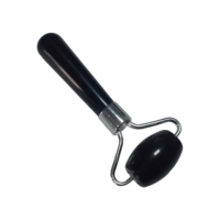 Masseur Gua Sha portable en obsidienne à rouleau unique avec pochette de rangement pour le voyage