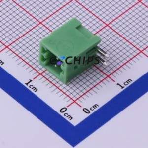 KF2EDGR-2.54-2P Plug-in Terminal Block Bent Lead Through Hole,P=2.54mm Board-to-Board / Socket - Closed 1x2P 2.54mm Green - Product Image 2