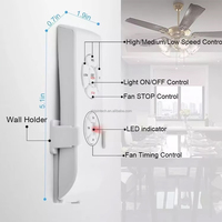 Ventilador de Techo Inalámbrico con Luz, Control Remoto, Función de Temporizador y Velocidad Ajustables, Fácil Conexión AC110V 120V 220V 230V 240V, Precio de Fábrica