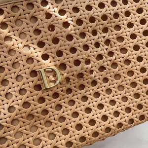 Borsa Cosmetica in Rattan Intrecciato con Cerniera, Idea Regalo per Donne e Ragazze - Product Image 2