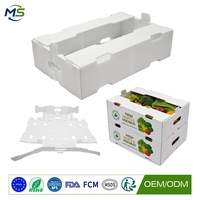 Boîte à fruits en plastique recyclable, pliable, empilable, réutilisable, conteneur d'emballage pour sushis, jus, produits frais, stockage