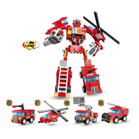Bloques de Construcción STEM para Niños, Juguete de Bloques de Construcción de Robots Transformables en Coche de Policía y Avión, Ensamblaje DIY