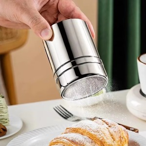 Saupoudreuse à poudre en acier inoxydable avec couvercle, saupoudreuse à mailles pour cacao, café, pâtisserie, desserts, cuisine, gadget de cuisine - Product Image 6