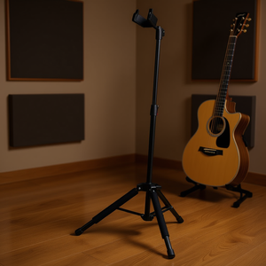 Support de guitare réglable en hauteur de 35,4 à 47,2 pouces, trépied pliable pour instruments à cordes, alliage d'aluminium mat - Product Image 2