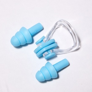 Ensemble de bouchons d'oreilles et pince-nez en silicone, matériel de natation et de plongée, pour enfants et adultes, étanches - Product Image 5