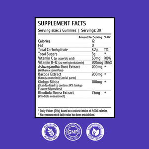 Gommes Booster de Cerveau de Marque Privée OEM pour la Concentration Mentale Clarté de la Mémoire Gommes Vegan de Soutien du Cerveau Supplément de Santé du Cerveau - Product Image 5