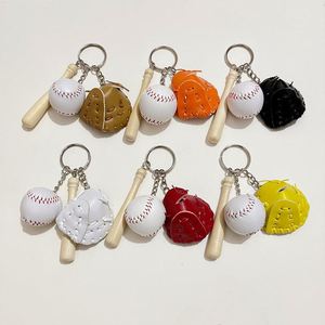 Mini Three-piece Baseball Wooden Bat Keychain Sports Car <b>Key</b> <b>Chain</b> <b>Key</b> Ring Gift for Man Women - Product Image 1