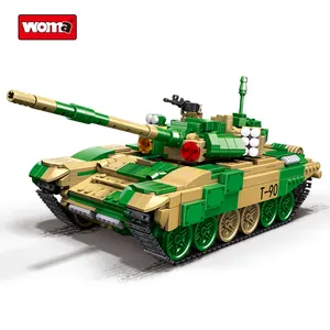 WOMA TOYS other jouet hobbies Student 1291PCS bricks military main battle T90 tank model small building blocks