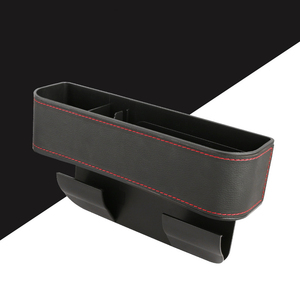 Caja de almacenamiento de consola central organizadora de coche de cuero PU duradera con soporte para teléfono y taza de relleno de espacio lateral - Product Image 4
