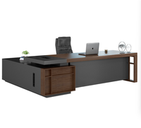 Escritorio Ejecutivo de Madera Estilo Simple, Mesa Individual para Líder de Empresa, Muebles para Oficina
